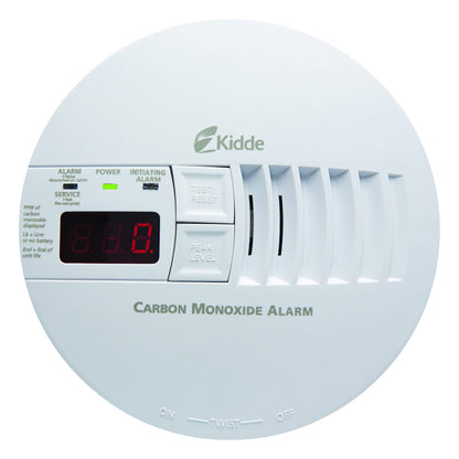 Kidde Hardwired Carbon Monoxide Detector with 9V Battery Backup & Digital LED Display – 5.75 inch Diameter