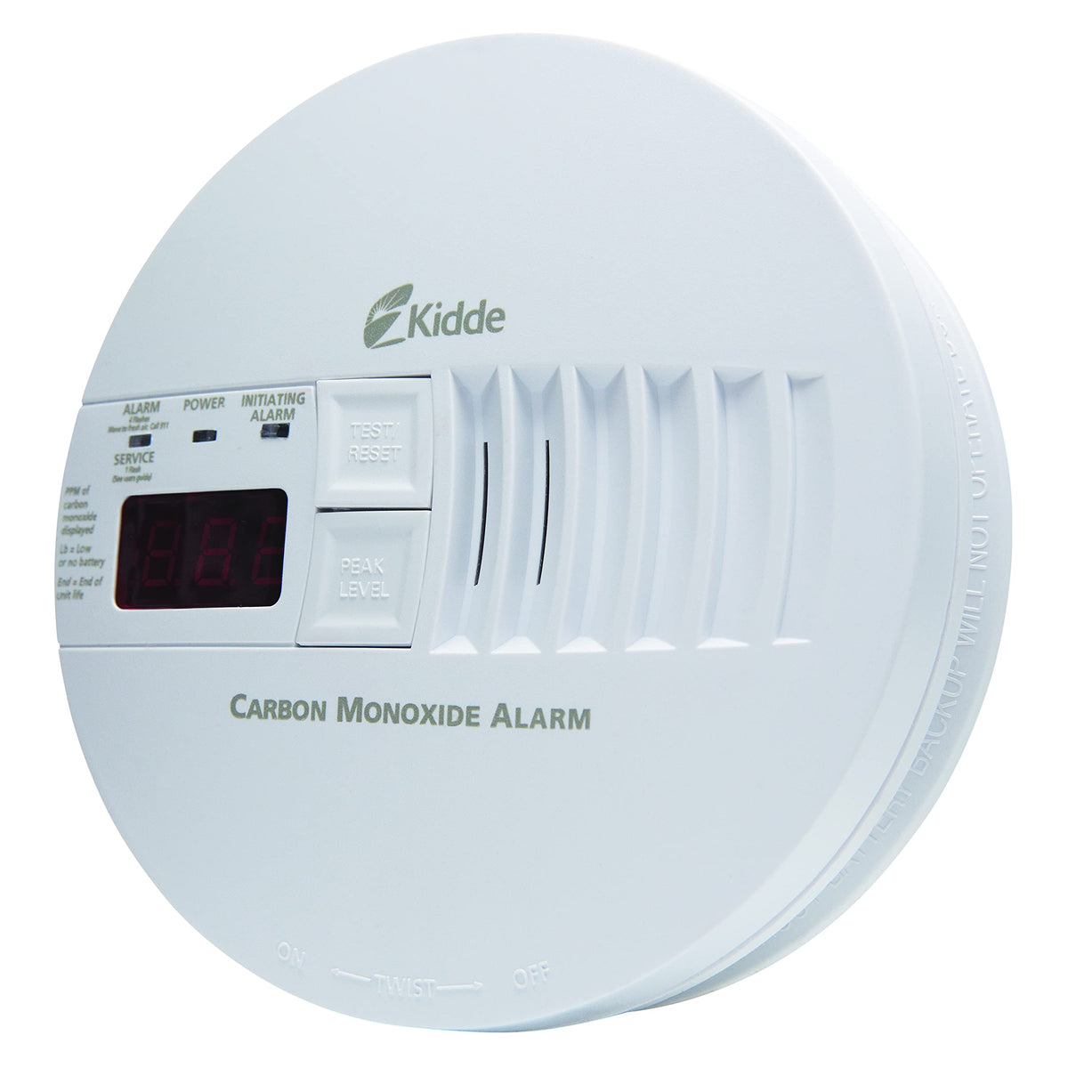 Kidde Hardwired Carbon Monoxide Detector with 9V Battery Backup & Digital LED Display – 5.75 inch Diameter
