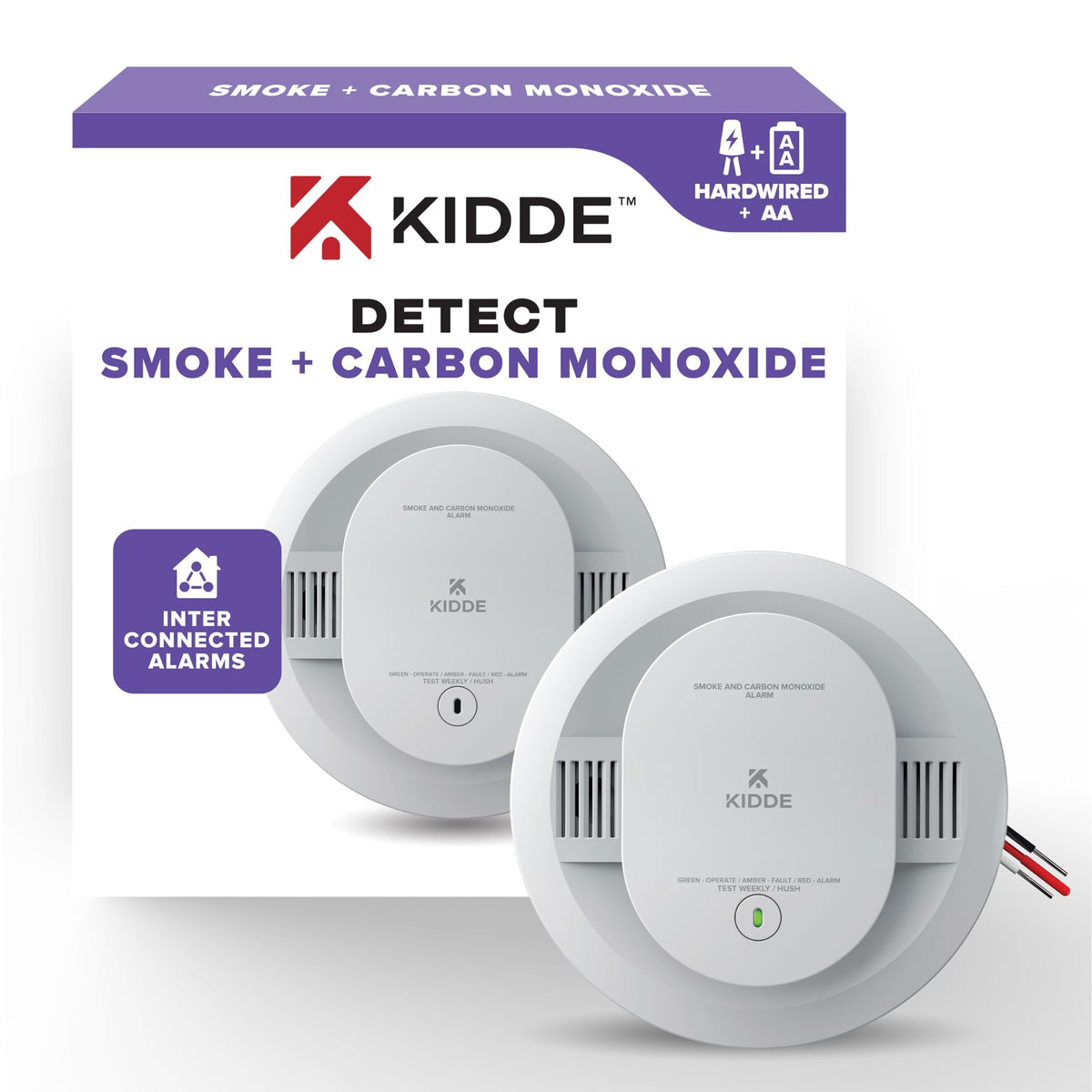 Kidde 30CUAR Smoke & CO Detector – Hardwired, Interconnected, 85 dB