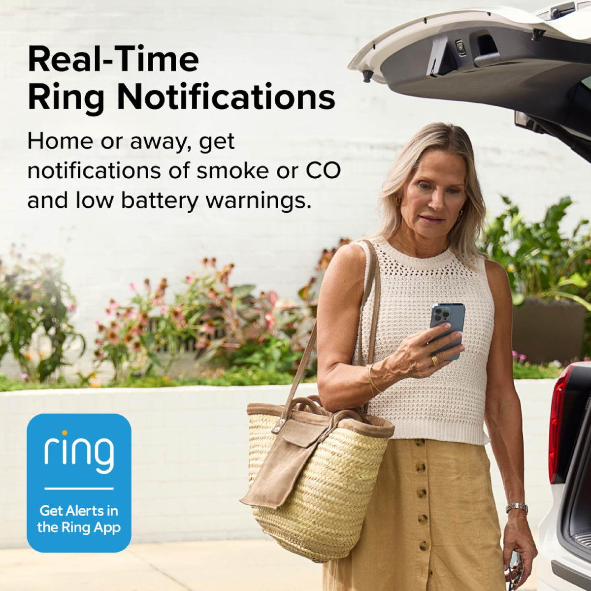 Kidde Smart Smoke & Carbon Monoxide Detector | Ring App Enabled | Wire-Free Interconnect | AA Battery Powered