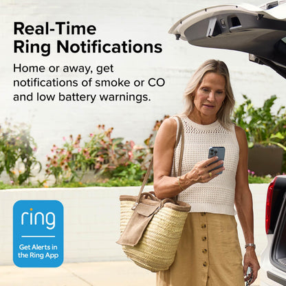 Kidde Smart Smoke & Carbon Monoxide Detector | Ring App Enabled | Wire-Free Interconnect | AA Battery Powered