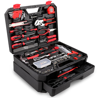 KingTool 325-Piece Home Repair Tool Kit – 1-Drawer Toolbox & Complete Wrench/Socket Set
