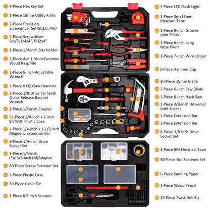 KingTool 325-Piece Home Repair Tool Kit – 1-Drawer Toolbox & Complete Wrench/Socket Set