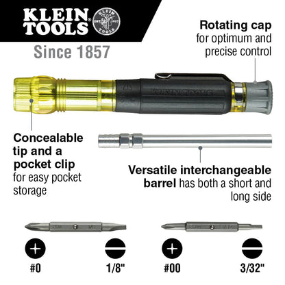 Klein Tools 32614 4-in-1 Pocket Electronics Screwdriver – Precision Bits & EDC