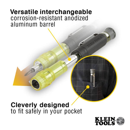 Klein Tools 32614 4-in-1 Pocket Electronics Screwdriver – Precision Bits & EDC