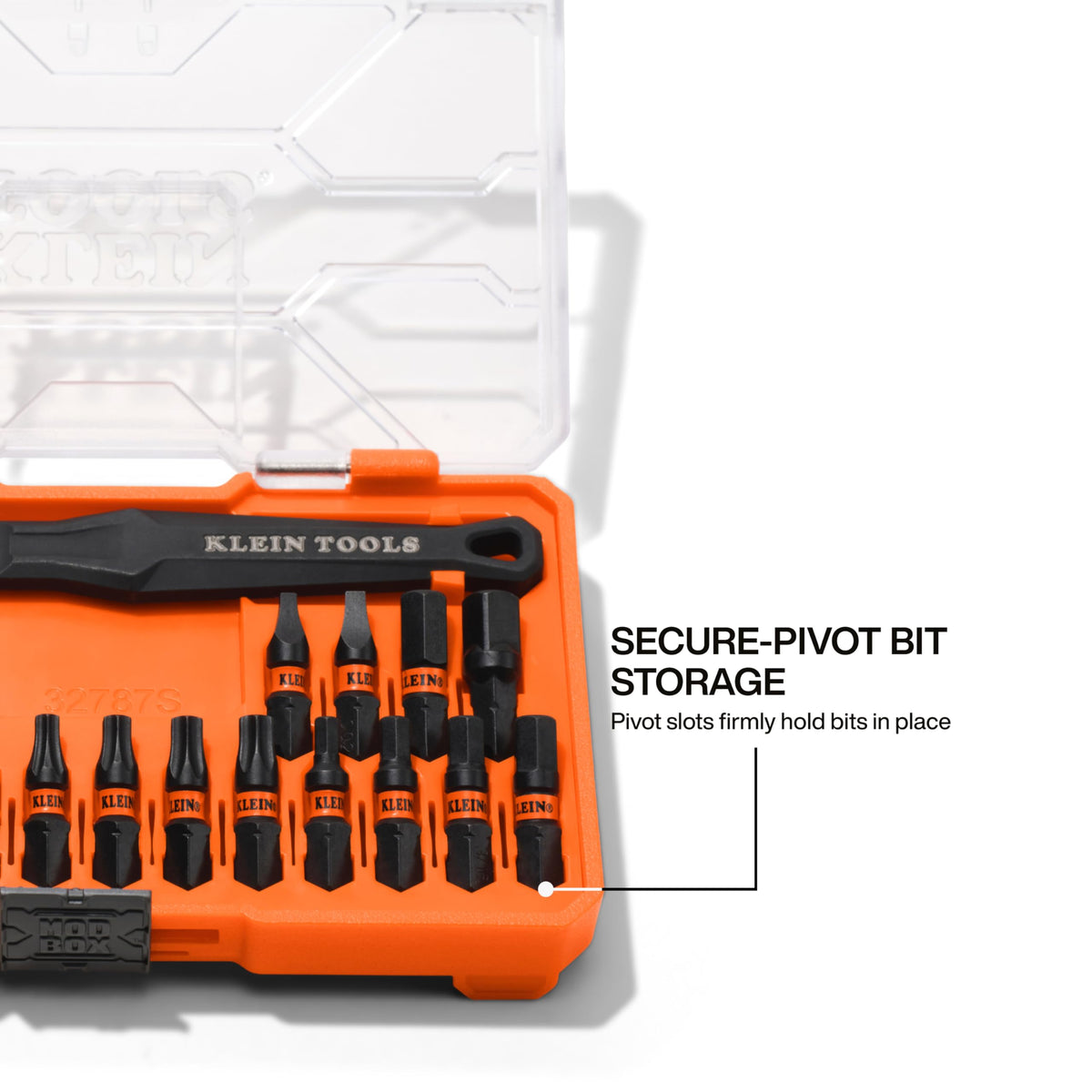 Klein Tools 32787S Slim Micro-Ratchet ProFlex Bit Set — 20-Piece, S2 Steel, MODbox Compatible