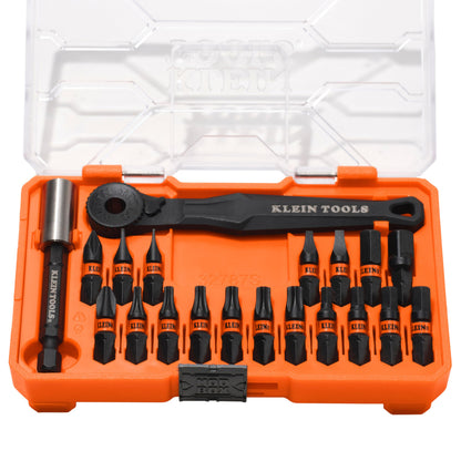 Klein Tools 32787S Slim Micro-Ratchet ProFlex Bit Set — 20-Piece, S2 Steel, MODbox Compatible