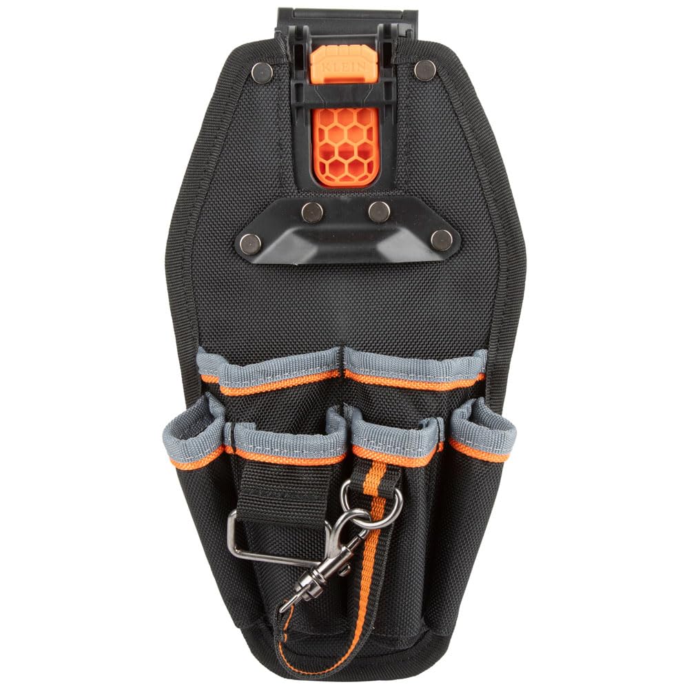 Klein Tools 55830MB MODbox 6-Pocket Pouch — Quick Attach Belt Clip, MODBox Rail System