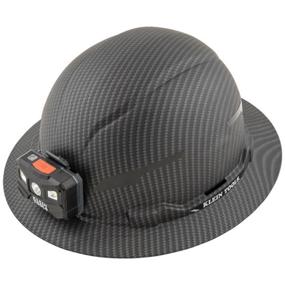 Klein Tools 60346 KARBN Full Brim Hard Hat with Rechargeable Headlamp – Class E