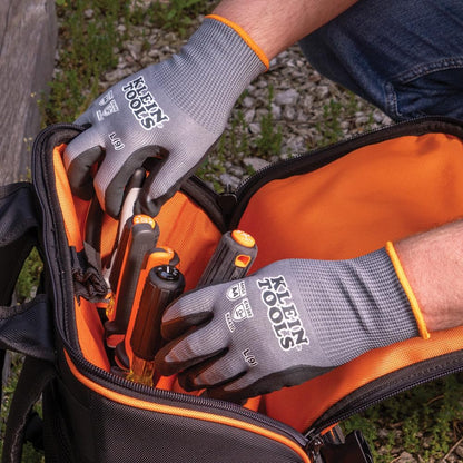 Klein Tools 60589 Work Gloves – Cut Resistant HPPE Knit, Nitrile Dipped, Touchscreen Capable, Large, 2-Pair