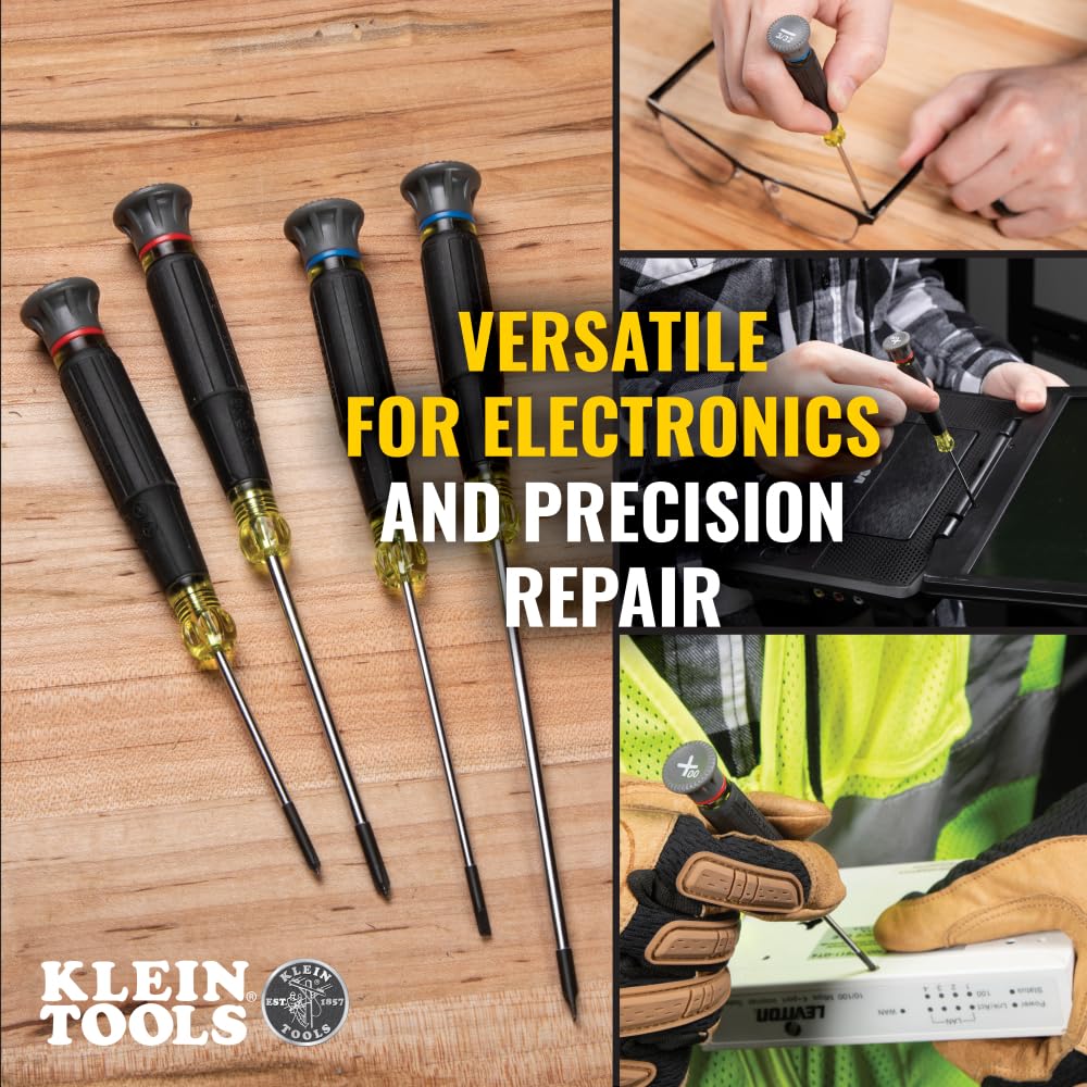 Klein Tools 85615 Mini Precision Screwdriver Set – 4-Piece for Electronics