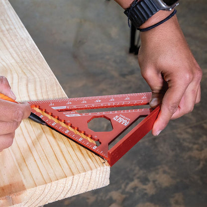 Klein Tools 9357SSQ Rafter Square – 7-Inch Aluminum, Double Laser Etched, Multi-Functional Carpenter Tool