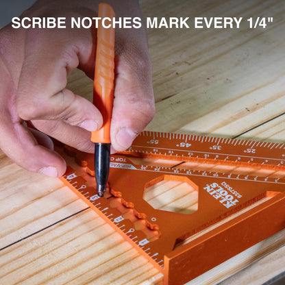 Klein Tools 9357SSQ Rafter Square – 7-Inch Aluminum, Double Laser Etched, Multi-Functional Carpenter Tool