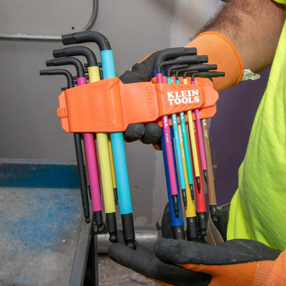 Klein Tools BLS9M 9-Piece Metric Ball End Hex Key Set – Color-Coded, Extra-Long