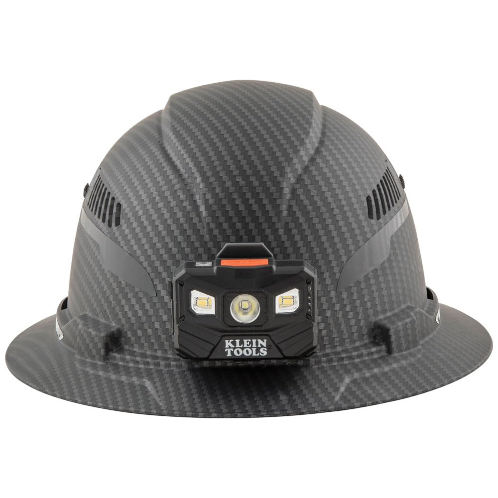 Klein Tools 60347 KARBN Full Brim Hard Hat with Rechargeable Lamp