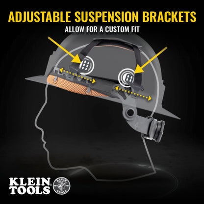 Klein Tools 60347 KARBN Full Brim Hard Hat with Rechargeable Lamp