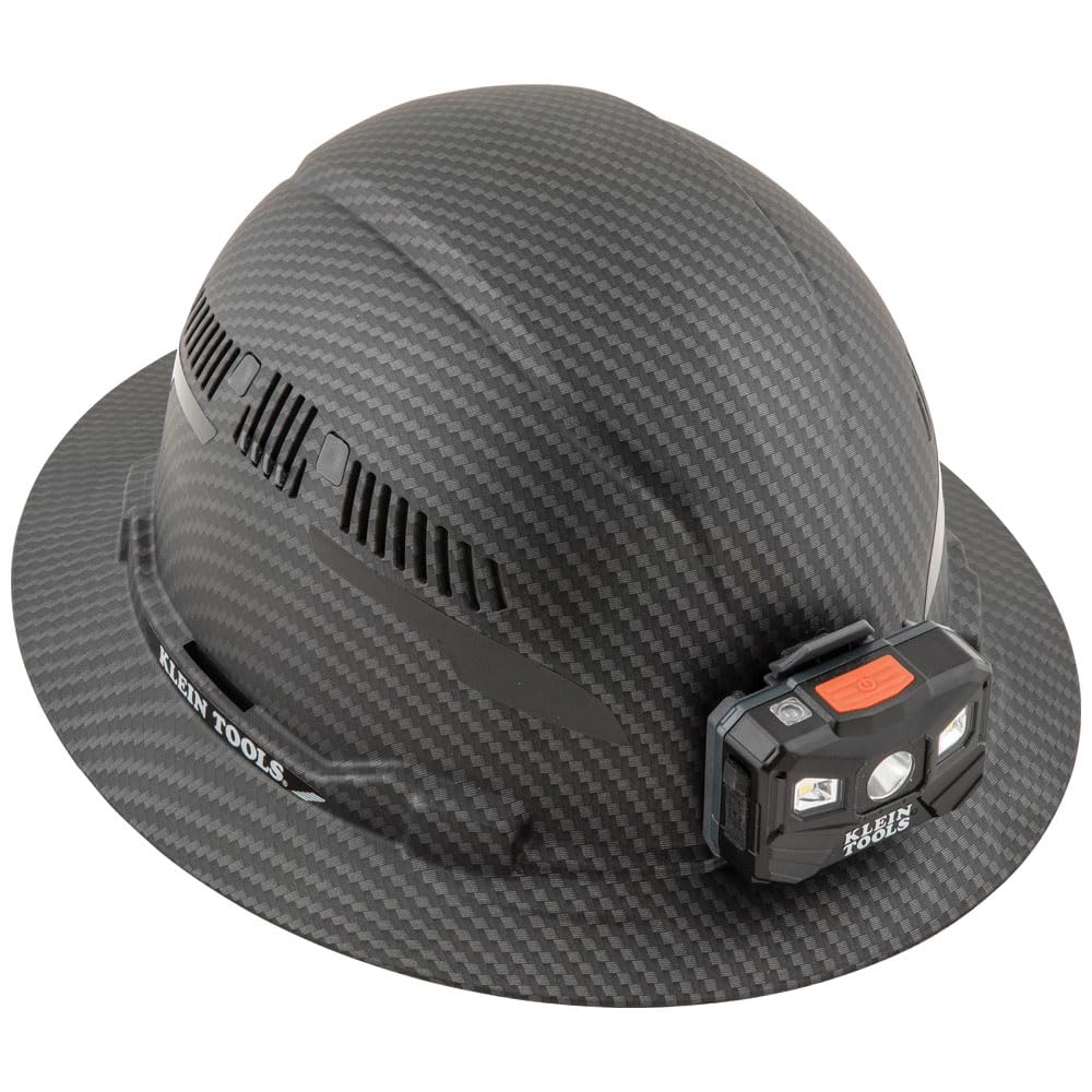 Klein Tools 60347 KARBN Full Brim Hard Hat with Rechargeable Lamp