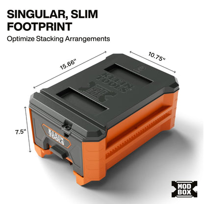 Klein Tools MODbox Compact Single Drawer – Half Width, Dividers, Ball Bearing Slides