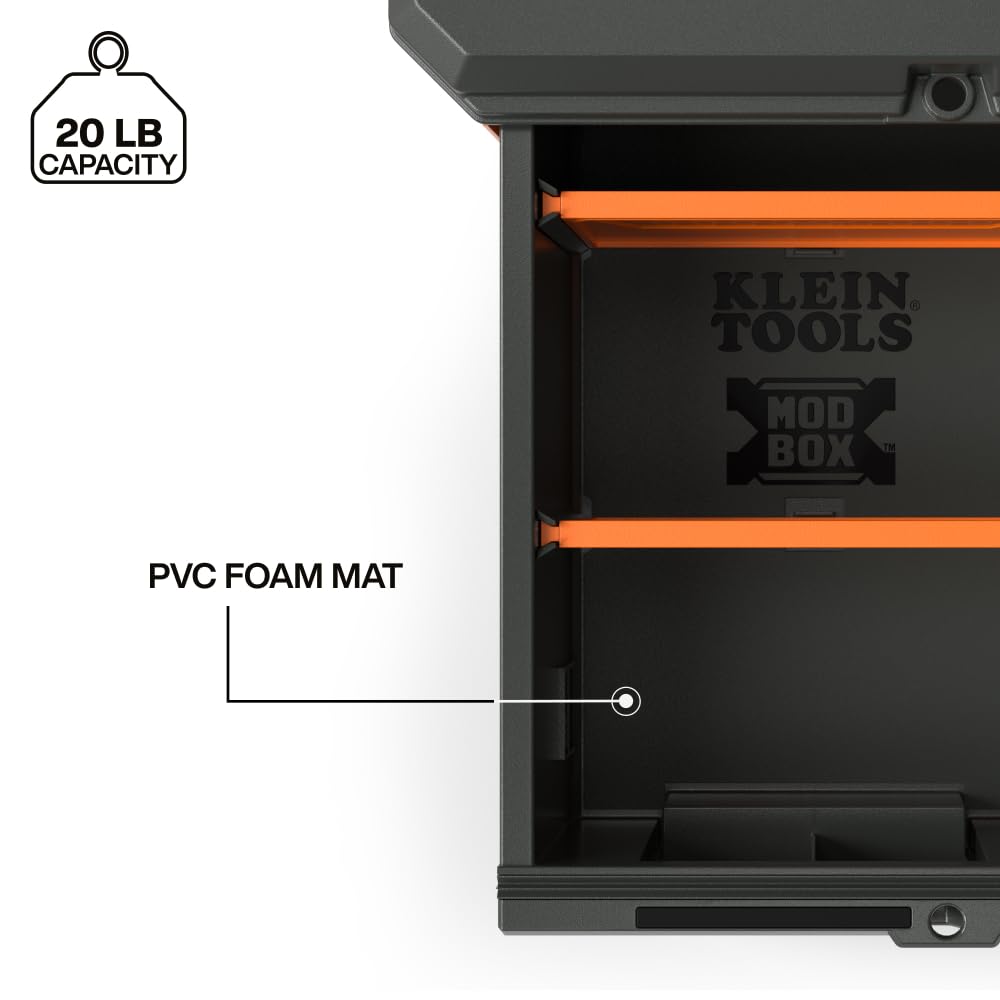 Klein Tools MODbox Compact Single Drawer – Half Width, Dividers, Ball Bearing Slides