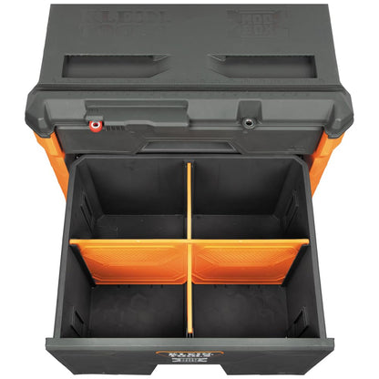Klein Tools MODbox Rolling Drawer Box 54801MB – Heavy-Duty Double Drawer Tool Organizer