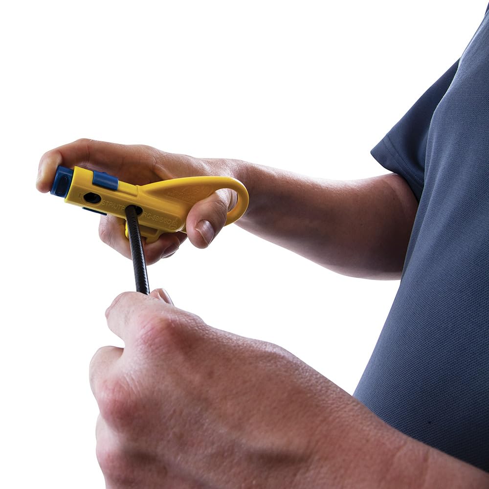 Klein Tools VDV110-295 Data & Coaxial Cable Combination Radial Stripper | Precision & Versatility