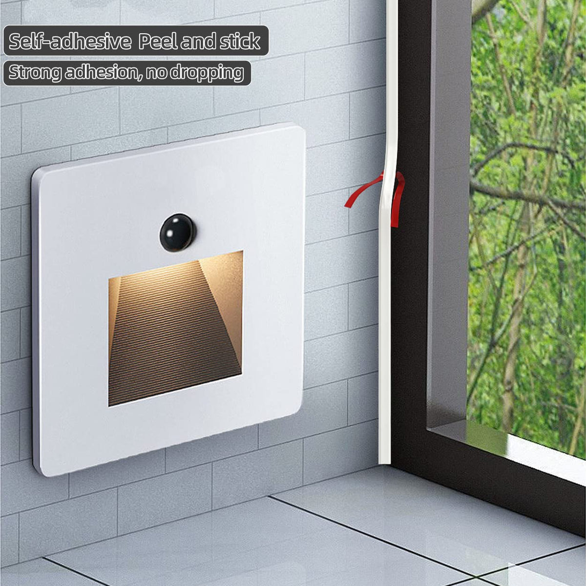 KNEELISA 16.4ft Flexible Peel & Stick Quarter Round Molding – White