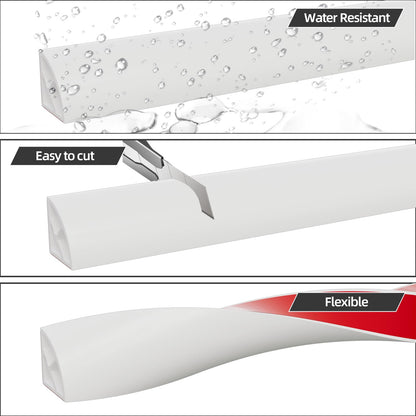 KNEELISA 16.4ft Flexible Peel & Stick Quarter Round Molding – White