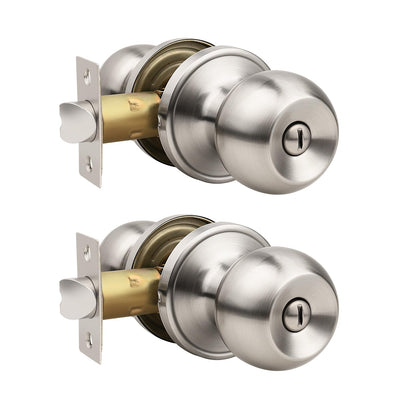 Knobonly 2 Pack Privacy Door Knobs Satin Nickel – Interior Door Handles