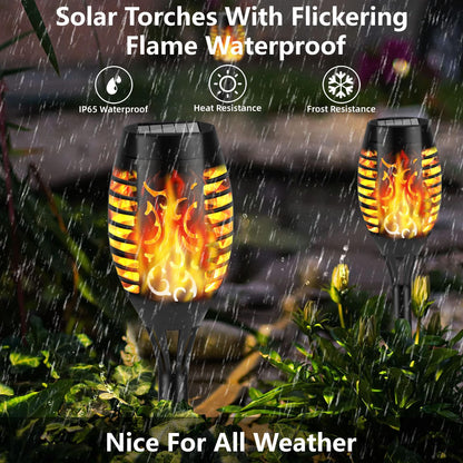 KOLYC Solar Flame Lights Outdoor 6-Pack | Flickering Flame LED Torches for Garden & Pathways
