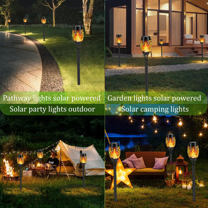 KOLYC Solar Flame Lights Outdoor 6-Pack | Flickering Flame LED Torches for Garden & Pathways
