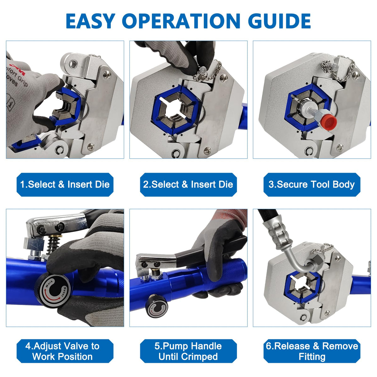 KORISER Hydra-Krimp 71500 Manual Hydraulic A/C Hose Crimper Kit