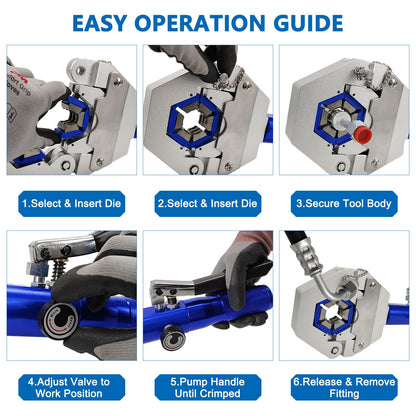 KORISER Hydra-Krimp 71500 Manual Hydraulic A/C Hose Crimper Kit