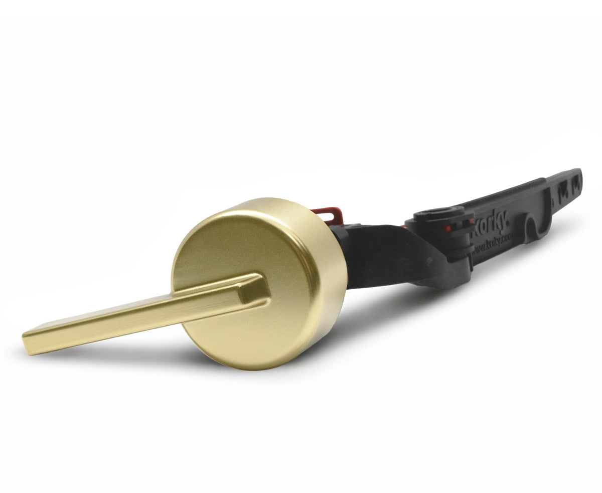 Korky StrongARM Metal Toilet Handle & Lever – Universal Front/Angled/Side Mount, Brushed Gold