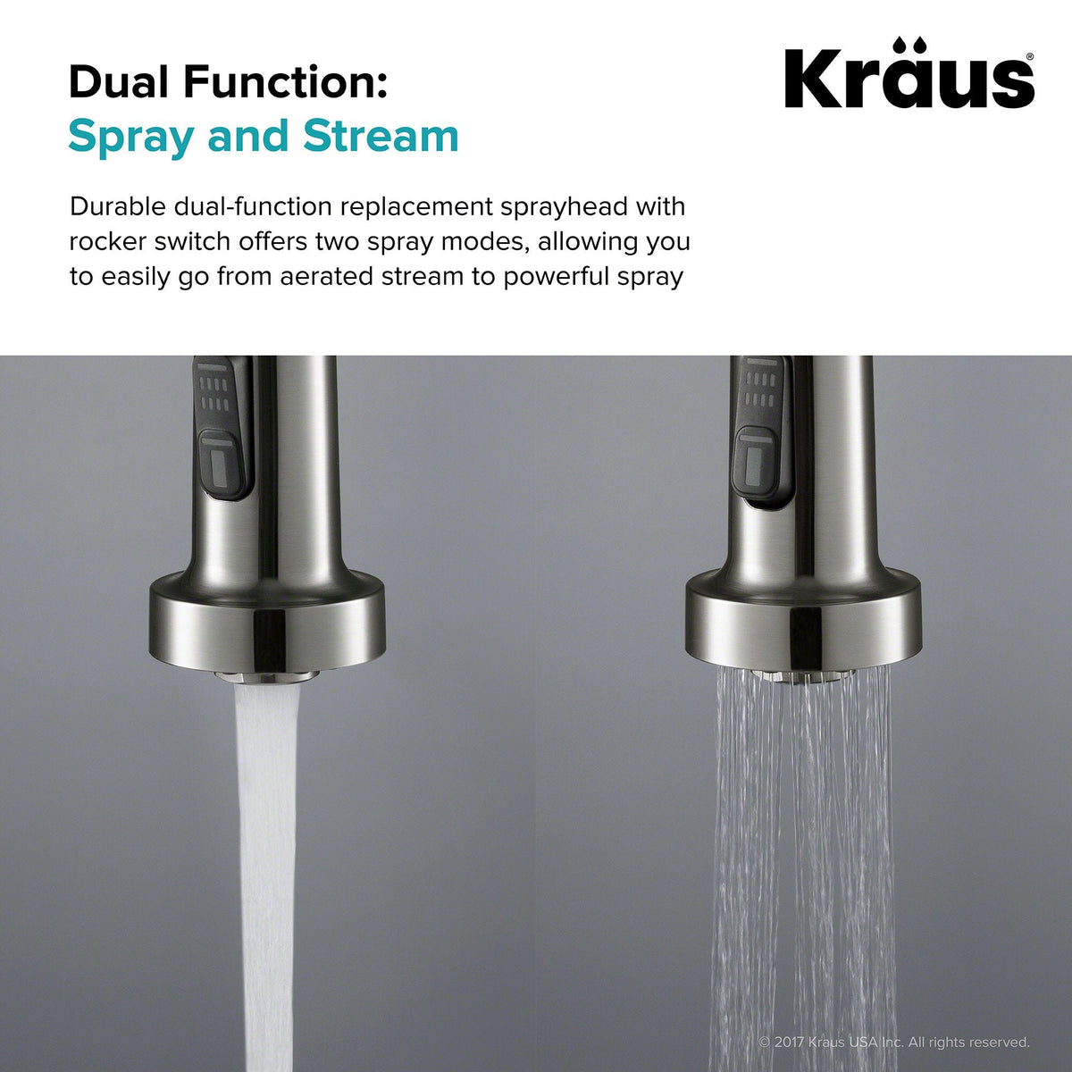 Kraus KFS-1SS Dual Function Kitchen Faucet Sprayer – Stainless Steel