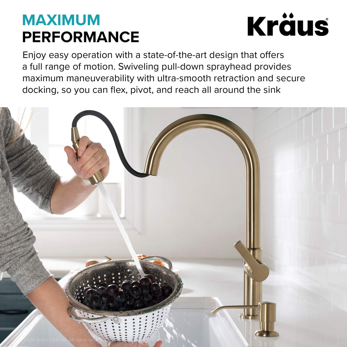 Kraus Oletto KPF-2820SFS Single Handle Pull-Down Kitchen Faucet – Spot Free Stainless