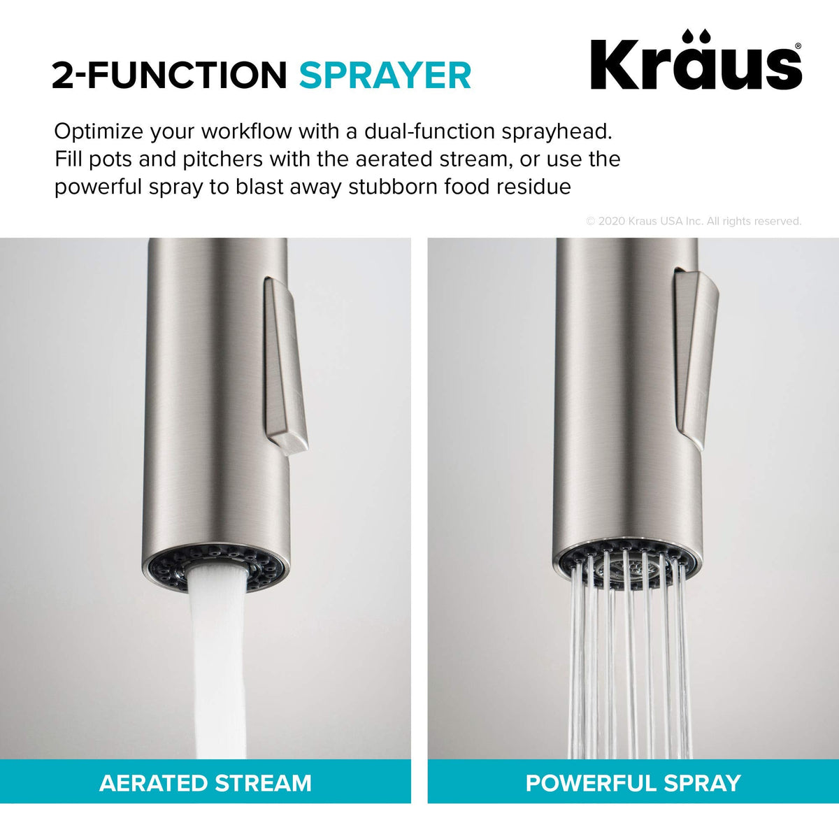 Kraus Oletto KPF-2820SFS Single Handle Pull-Down Kitchen Faucet – Spot Free Stainless