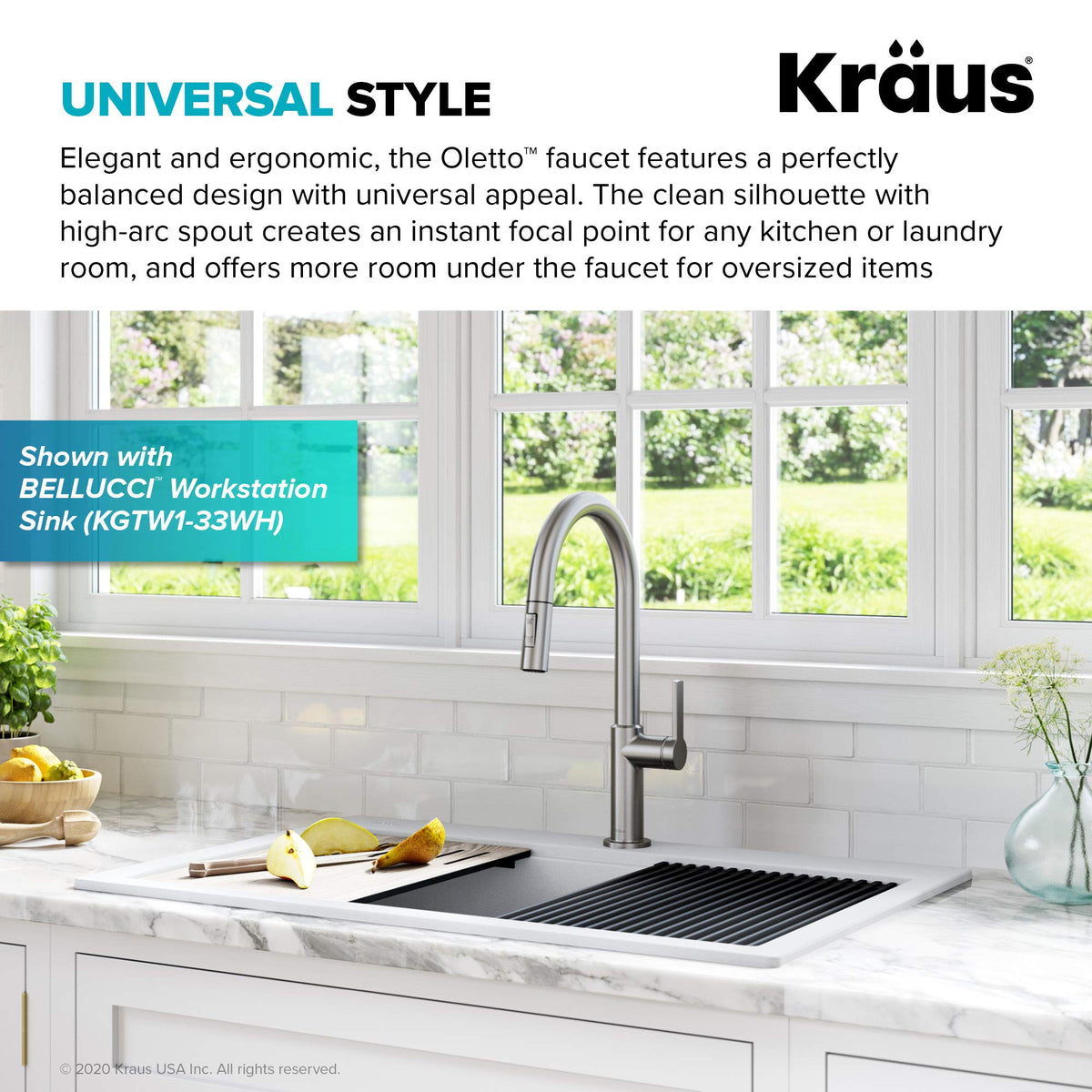 Kraus Oletto KPF-2820SFS Single Handle Pull-Down Kitchen Faucet – Spot Free Stainless