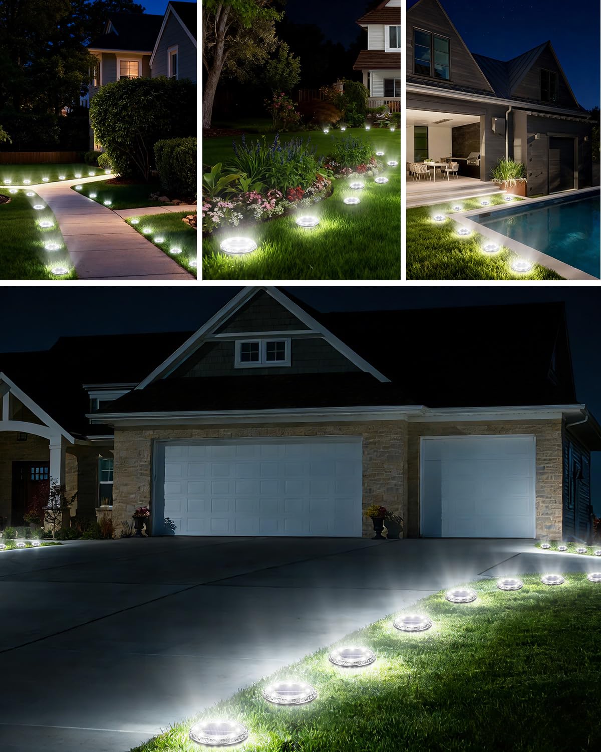 Krinzitt 12-Pack Mini Solar Ground Lights – Waterproof Pathway & Garden Lighting