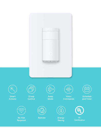 Kasa Smart KS200M WiFi Motion Sensor Switch – No Hub Required, 2.4GHz, Alexa & Google Home