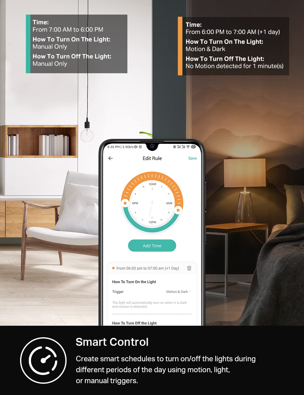 Kasa Smart KS200M WiFi Motion Sensor Switch – No Hub Required, 2.4GHz, Alexa & Google Home