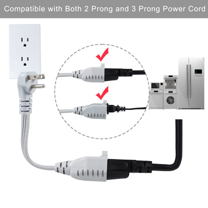 KUNCAN 15ft Flat Plug Extension Cord – Heavy-Duty 14 AWG SPT-3, 3-Prong