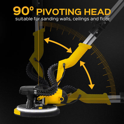 KUPERIA Drywall Sander: 8.5A, 7-Speed, Extendable Handle, LED Light