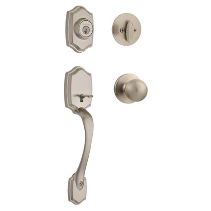 Kwikset Belleview Front Door Lock Set with SmartKey Rekey — Satin Nickel