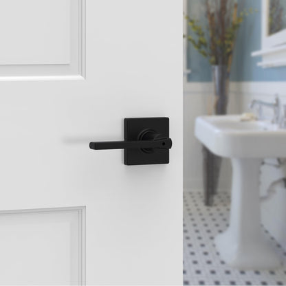 Kwikset Casey Interior Privacy Door Lever with Lock – Matte Black