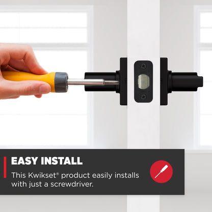 Kwikset Casey Interior Privacy Door Lever with Lock – Matte Black