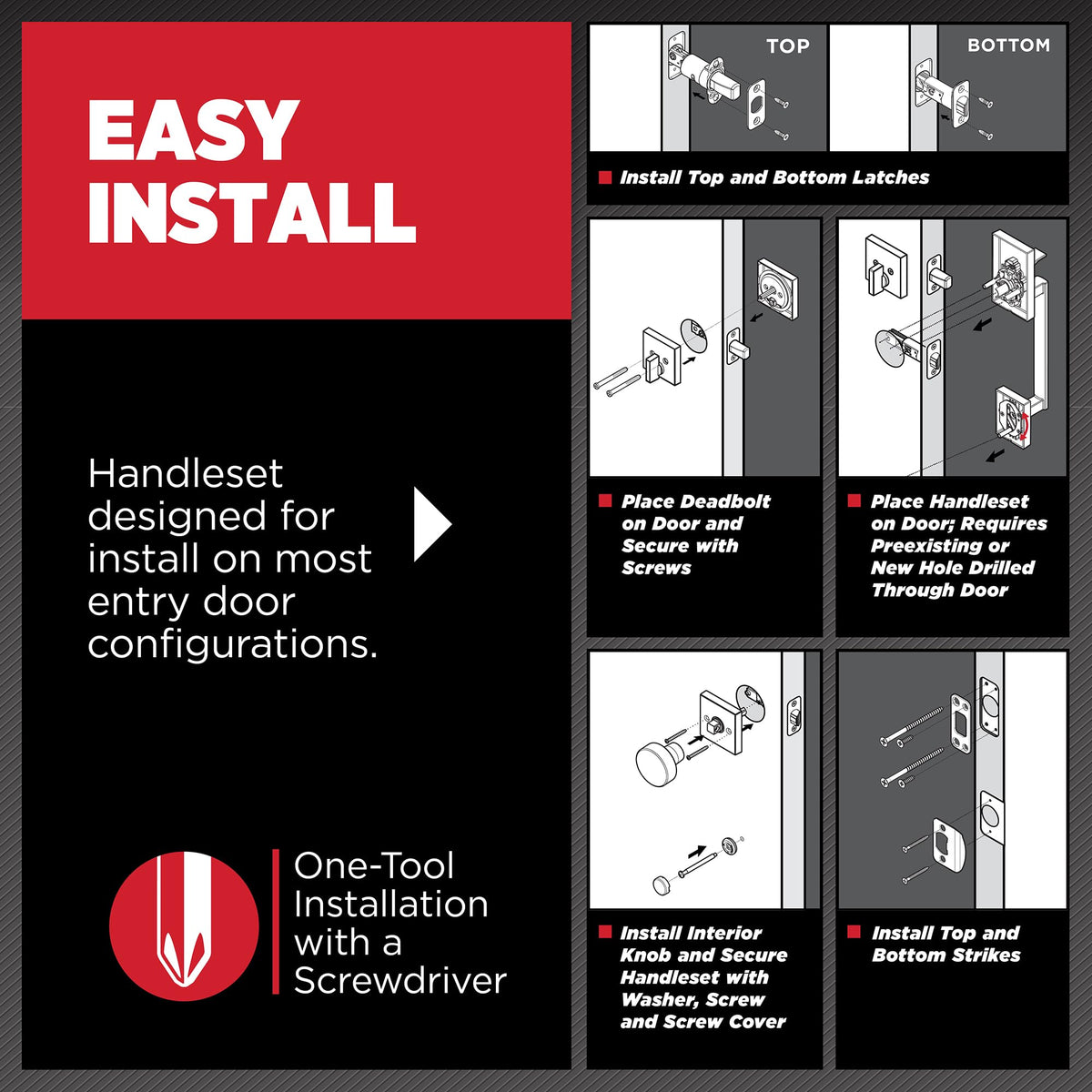 Kwikset Montara Front Door Lock Set – Satin Nickel, SmartKey Security