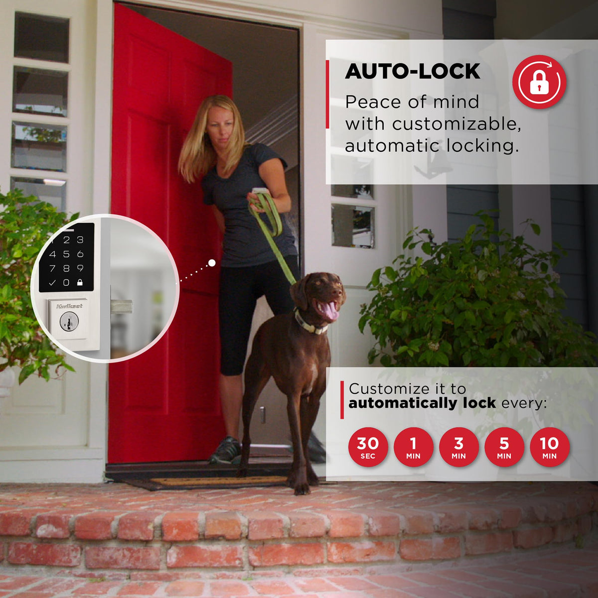 Kwikset SmartCode 270 Keyless Entry Deadbolt with Touchpad – Satin Nickel, Auto-Lock and 50 User Codes