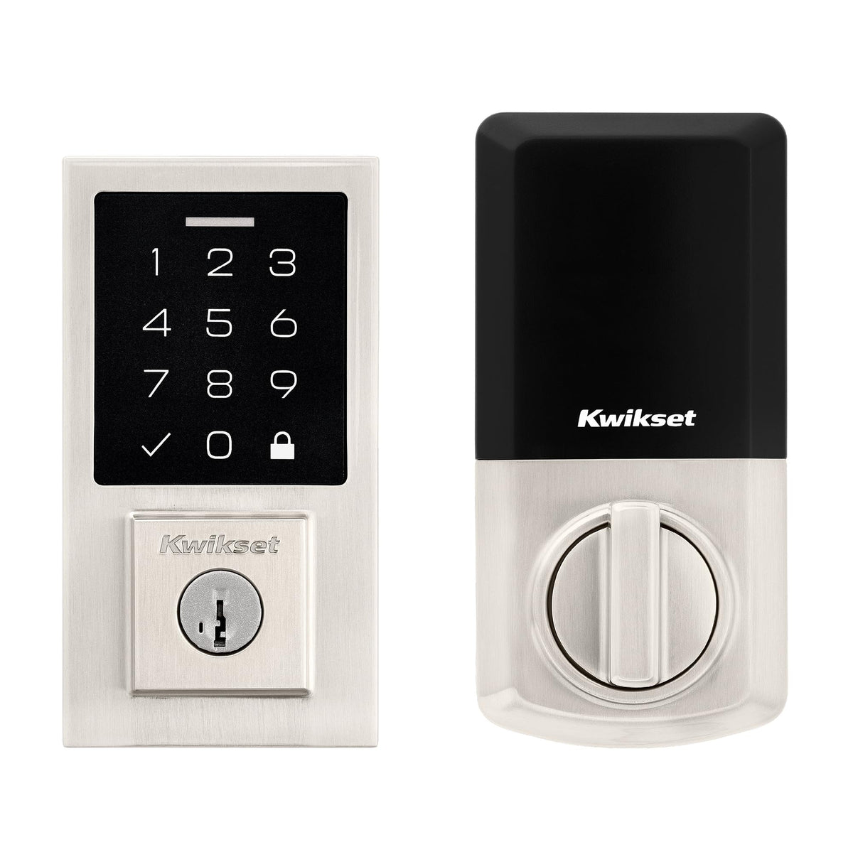 Kwikset SmartCode 270 Keyless Entry Deadbolt with Touchpad – Satin Nickel, Auto-Lock and 50 User Codes