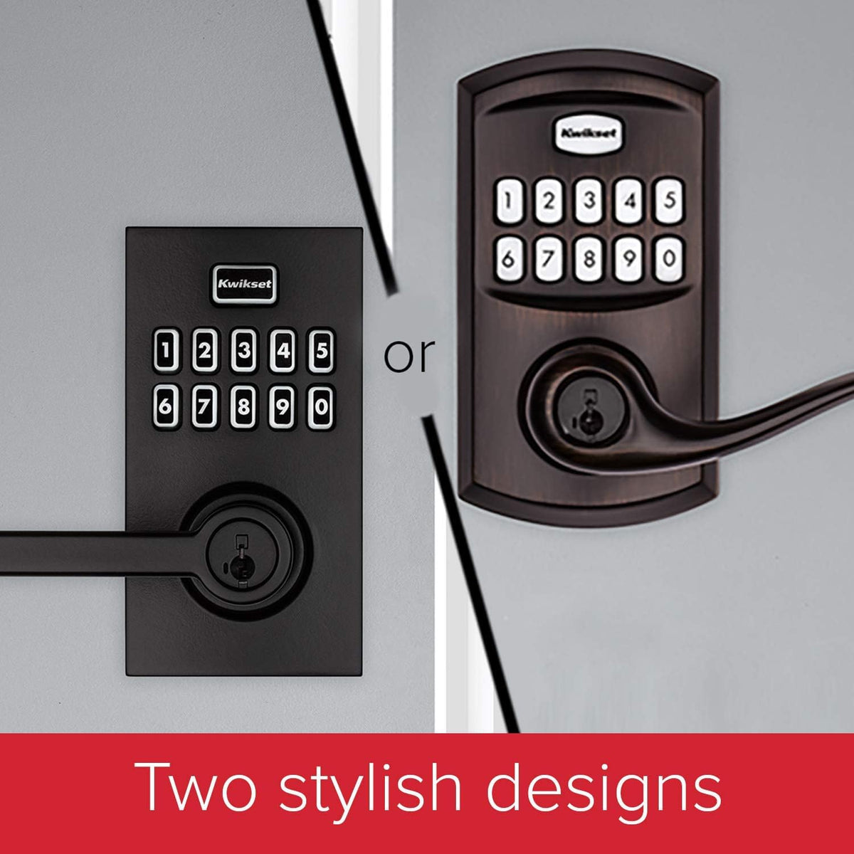 Kwikset SmartCode 917 Keypad Lever with SmartKey Security – Satin Nickel