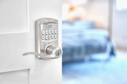 Kwikset SmartCode 917 Keypad Lever with SmartKey Security – Satin Nickel